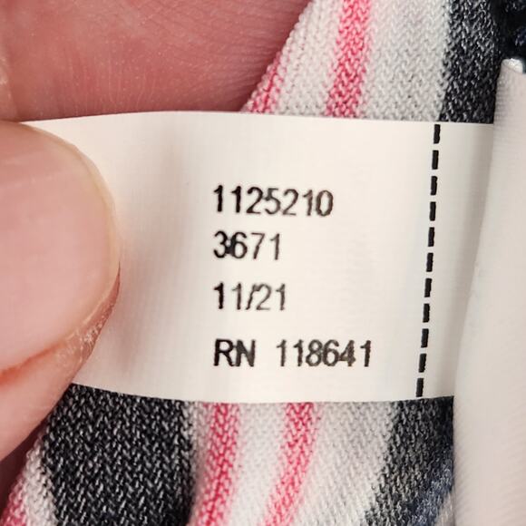 Lane Bryant Multicolor Illusion Stripe Peplum Tunic Faux Wrap Plus Women's 22/24 - Picture 6 of 11